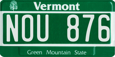 VT license plate NOU876