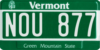 VT license plate NOU877