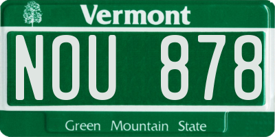 VT license plate NOU878