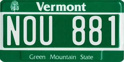 VT license plate NOU881