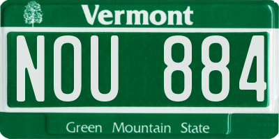 VT license plate NOU884