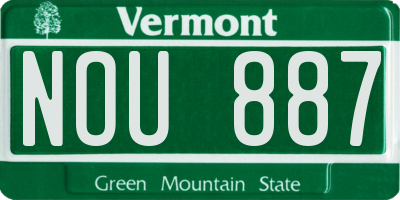 VT license plate NOU887