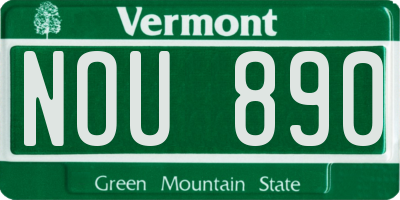 VT license plate NOU890