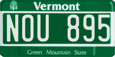 VT license plate NOU895