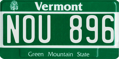 VT license plate NOU896
