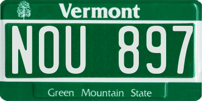 VT license plate NOU897