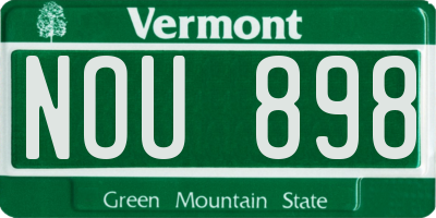 VT license plate NOU898