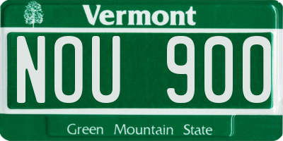 VT license plate NOU900