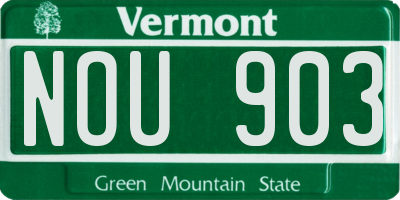 VT license plate NOU903