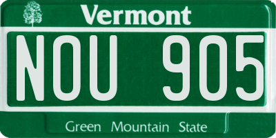 VT license plate NOU905