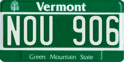 VT license plate NOU906