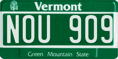 VT license plate NOU909