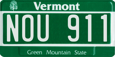 VT license plate NOU911