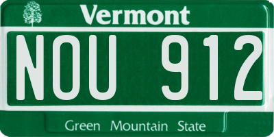 VT license plate NOU912