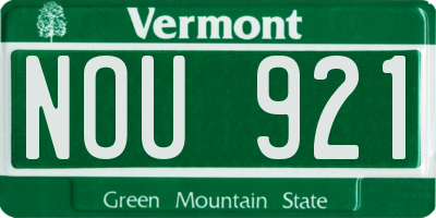 VT license plate NOU921