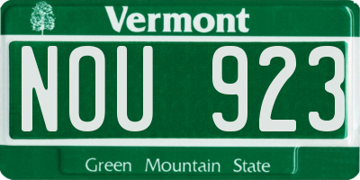VT license plate NOU923