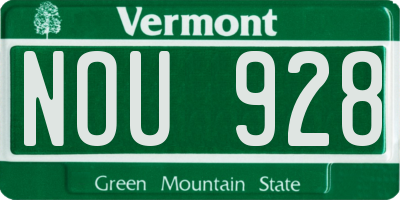 VT license plate NOU928