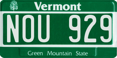 VT license plate NOU929