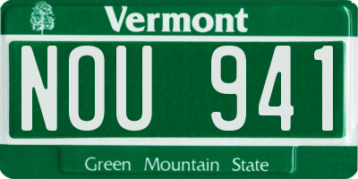 VT license plate NOU941
