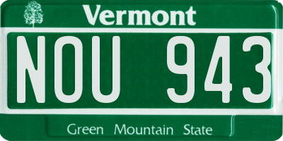 VT license plate NOU943