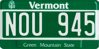 VT license plate NOU945