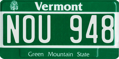 VT license plate NOU948