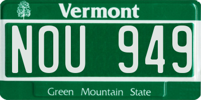 VT license plate NOU949