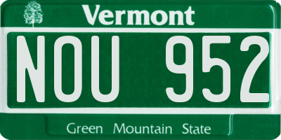 VT license plate NOU952