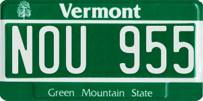 VT license plate NOU955