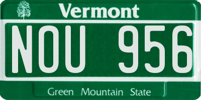 VT license plate NOU956