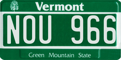 VT license plate NOU966