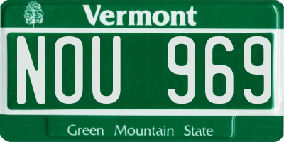 VT license plate NOU969