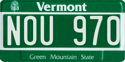 VT license plate NOU970
