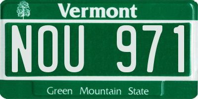 VT license plate NOU971