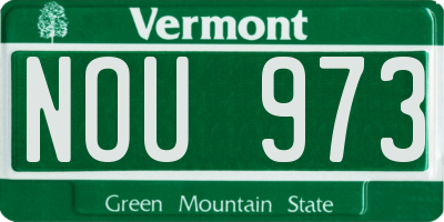 VT license plate NOU973