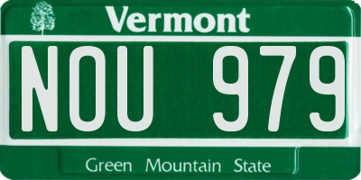VT license plate NOU979