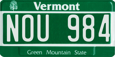 VT license plate NOU984