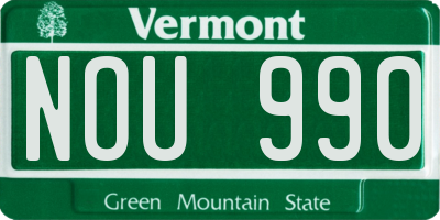 VT license plate NOU990