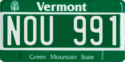 VT license plate NOU991