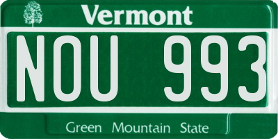 VT license plate NOU993