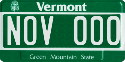 VT license plate NOV000