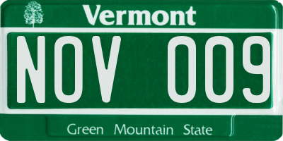 VT license plate NOV009