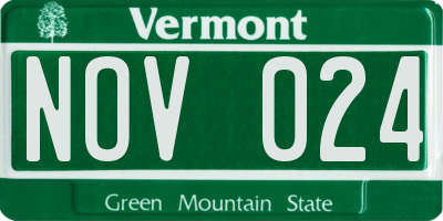 VT license plate NOV024