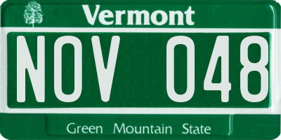 VT license plate NOV048