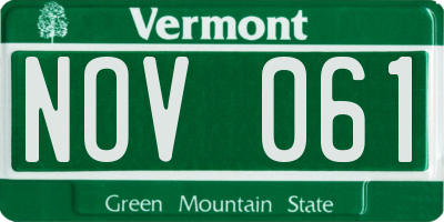 VT license plate NOV061
