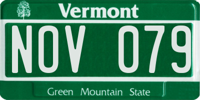 VT license plate NOV079