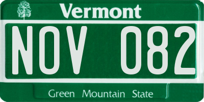 VT license plate NOV082