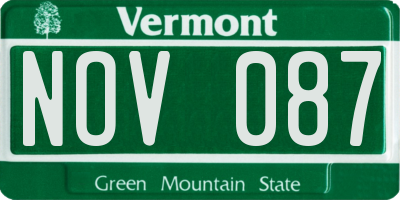 VT license plate NOV087