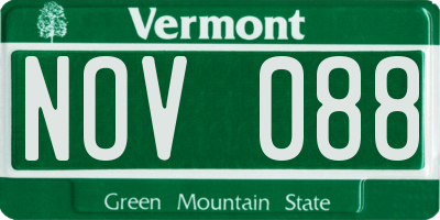 VT license plate NOV088
