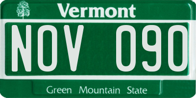 VT license plate NOV090